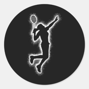Sticker Rond Joueuse Badminton Navette Filles Enfants Badminton