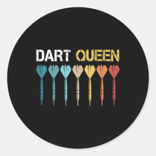 Sticker Rond Joueuse Dart Queen Dart fléchettes Dartboard Bull