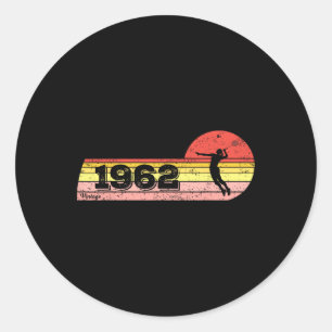 Sticker Rond Joueuse de badminton Née en 1962 Femmes Vintages d