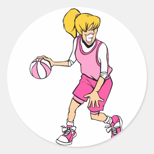 Sticker Rond Joueuse de basket-ball (Devant)