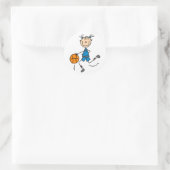 Sticker Rond Joueuse de basket-ball Tshirts et cadeaux (Sac)