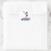 Sticker Rond Joueuse de crosse en bleu (Sac)