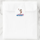 Sticker Rond Joueuse de crosse en rouge (Sac)