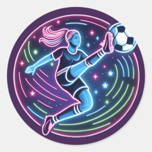 Sticker Rond Joueuse de football