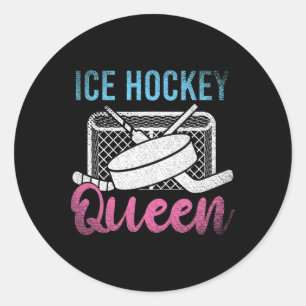 Sticker Rond Joueuse de hockey sur glace Princess Girls Women I