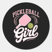 Sticker Rond Joueuse de pickleball fille (Devant)