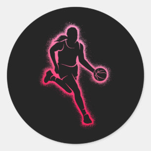 Sticker Rond Joueuse de sketch Fille Femmes Filles de sketch