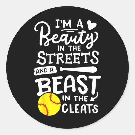 Sticker Rond Joueuse de softball (Devant)