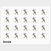 Sticker Rond Joueuse de softball féminine (Feuille)