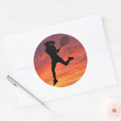 Sticker Rond Joueuse de tennis Femmes Tennis (Enveloppe)
