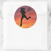 Sticker Rond Joueuse de tennis Femmes Tennis (Sac)