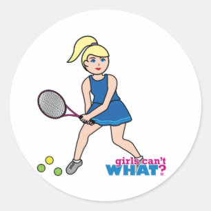 Sticker Rond Joueuse de tennis - Light/Blonde