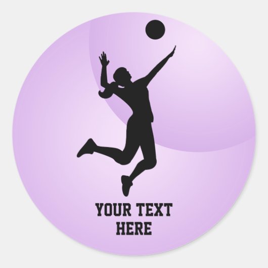 Sticker Rond Joueuse de volley-ball de plage (Devant)