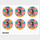 Sticker Rond Joueuse de volley-ball de plage (Feuille)