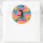 Sticker Rond Joueuse de volley-ball de plage (Sac)