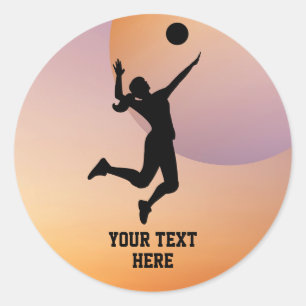 Sticker Rond Joueuse de volley-ball de plage