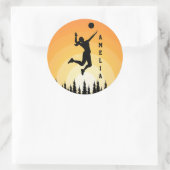 Sticker Rond Joueuse de volley-ball de plage (Sac)