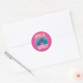 Sticker Rond Joueuse rose Niveau de jeu fille déverrouillé Anni (Enveloppe)