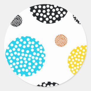 Sticker Rond Joueuse, tendance, cool, amusante, cercles pointil