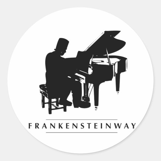 Sticker Rond Jouez au Frankensteinway ! (Devant)