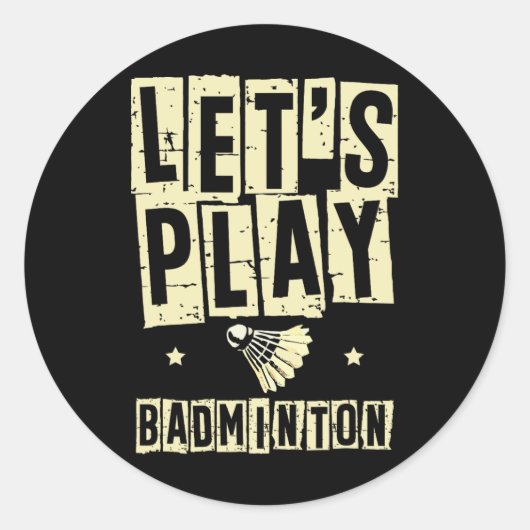 Sticker Rond Jouons Dminton Player Shuttle Racket 1 (Devant)