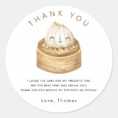 Sticker Rond Jour d'anniversaire chinois à la benne merci (Devant)