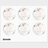 Sticker Rond Jour d'anniversaire de fille d'hiver rose pâle (Feuille)