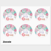Sticker Rond Jour d'anniversaire de naissance d'une beigne pers (Feuille)