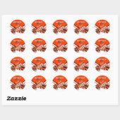 Sticker Rond Jour d'anniversaire - Orange, Noir et Blanc (Feuille)