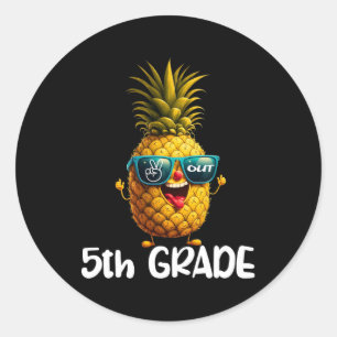 Sticker Rond Jour de 5e année Paix dehors 5e année Funny Gradua