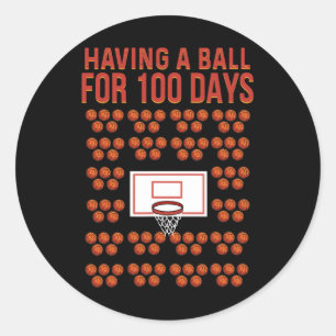 Sticker Rond Jour De Basket-Ball À L'École