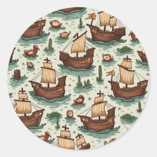 Sticker Rond Jour de Columbus