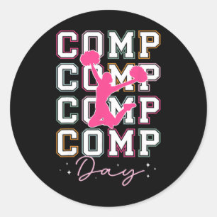Sticker Rond Jour de comp de cheerleaders Jour de compétition d