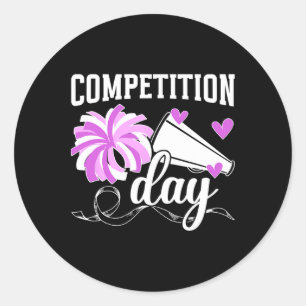 Sticker Rond Jour de compétition de cheer Compétition de cheerl