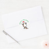 Sticker Rond Jour de Fêtes de Hockey Pingouin (Enveloppe)