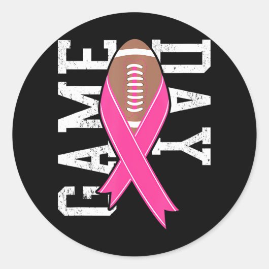 Sticker Rond Jour de jeu Conscience du cancer du sein Football (Devant)