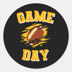 Sticker Rond Jour De Jeu Début Football Black And Yellow Team F