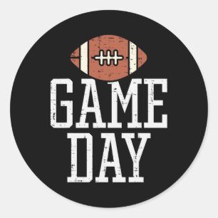 Sticker Rond Jour de jeu Joueur américain de football Coach Hom