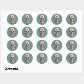 Sticker Rond Jour de la conception thématique mort (Feuille)