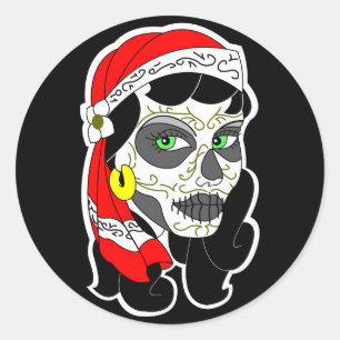 Sticker Rond Jour de la fille morte