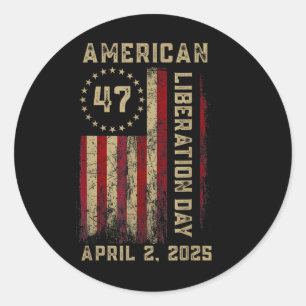 Sticker Rond Jour de la Libération Américaine Jour de la Libéra