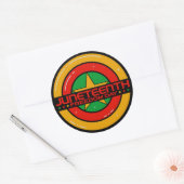 Sticker Rond Jour de la Liberté - 19e Journée Bouclier rond (Enveloppe)