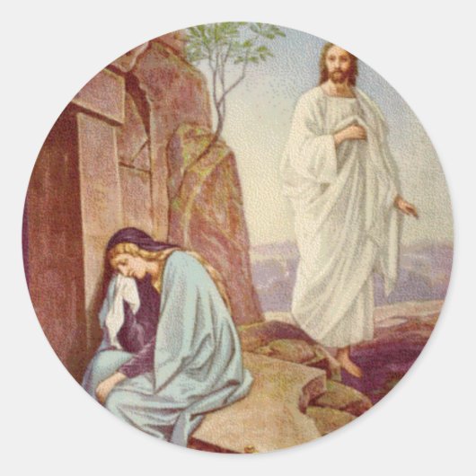 Sticker Rond Jour de la résurrection de Pâques (Devant)