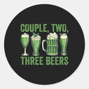 Sticker Rond Jour de la Saint Patrick amusant Chemise Couple De