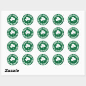 Sticker Rond Jour de la Saint Patrick Anniversaire (Feuille)