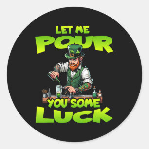Sticker Rond Jour de la Saint-Patrick Chanceux Laissez-moi vous