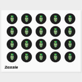 Sticker Rond Jour de la Saint Patrick crâne Irlandais Funny Sai (Feuille)