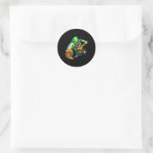 Sticker Rond Jour de la Saint Patrick Dabbing Bitcoin Rainbow L (Sac)
