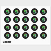 Sticker Rond Jour de la Saint Patrick Dabbing Leprechaun Garçon (Feuille)
