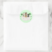 Sticker Rond Jour de la Saint Patrick Dog Mail (Sac)